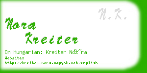 nora kreiter business card